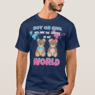 Gender Reveal Boy eller Girl Center i min värld T Shirt