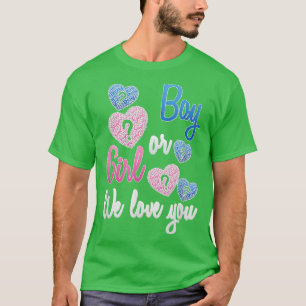 Gender Reveal Boy eller Girl Vi Kärlek You Reveal  T Shirt
