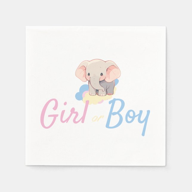 Gender Reveal Boy or Girl? Pappersservett (Framsidan)