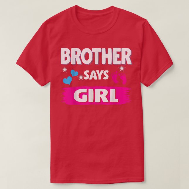 Gender Reveal Brother säger Girl Matching Family B T Shirt (Design framsida)