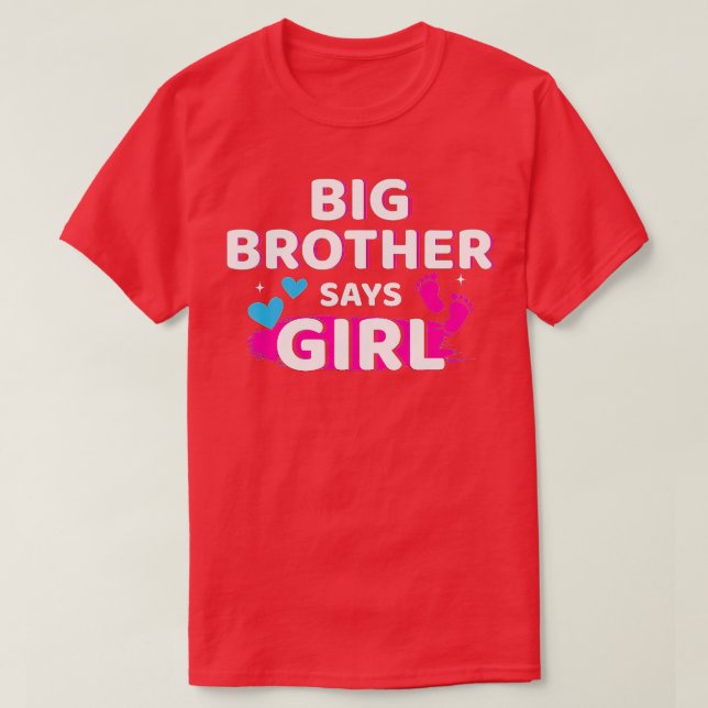 Gender reveal brother says girl matching baby part t shirt (Design framsida)