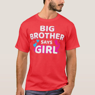 Gender reveal brother says girl matching baby part t shirt