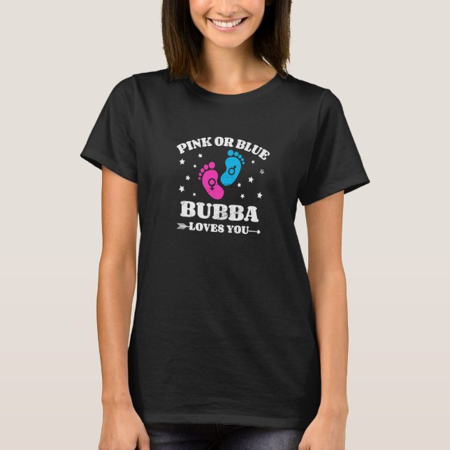 Gender Reveal Bubba Baby Shower Brother 1 T Shirt (Framsida)