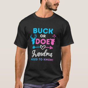 Gender Reveal Buck eller Doe Grandma Matching Baby T Shirt