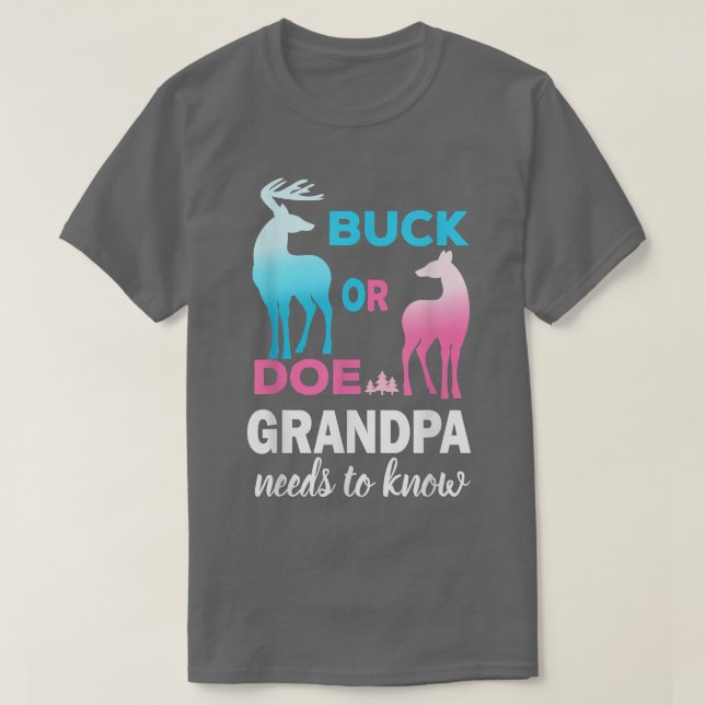 Gender Reveal Buck eller Doe Grandpa T Shirt (Design framsida)