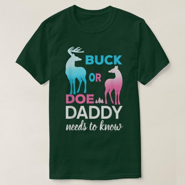 Gender Reveal Buck eller Doe Pappa T Shirt (Design framsida)