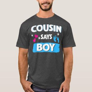 Gender Reveal Cousin säger Boy Matching Family Bab T Shirt