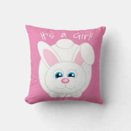 Gender Reveal Cute Tecknad Bunny Rosa Dekorativ ku Kudde