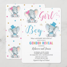 Gender Reveal Elephant Pojke eller Flicka