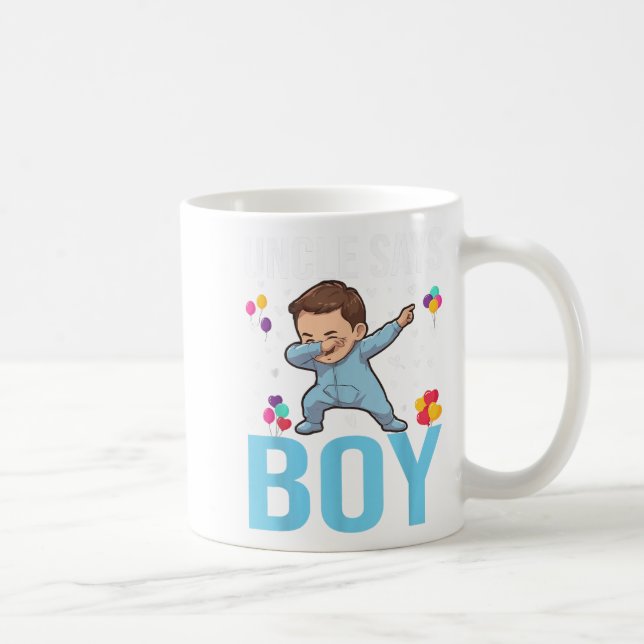 Gender Reveal farbror Says Boy Matching Family Bab Kaffemugg (Höger)