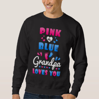 Gender Reveal för Grandpa Grandparent Kärlek Y Lång Ärmad Tröja