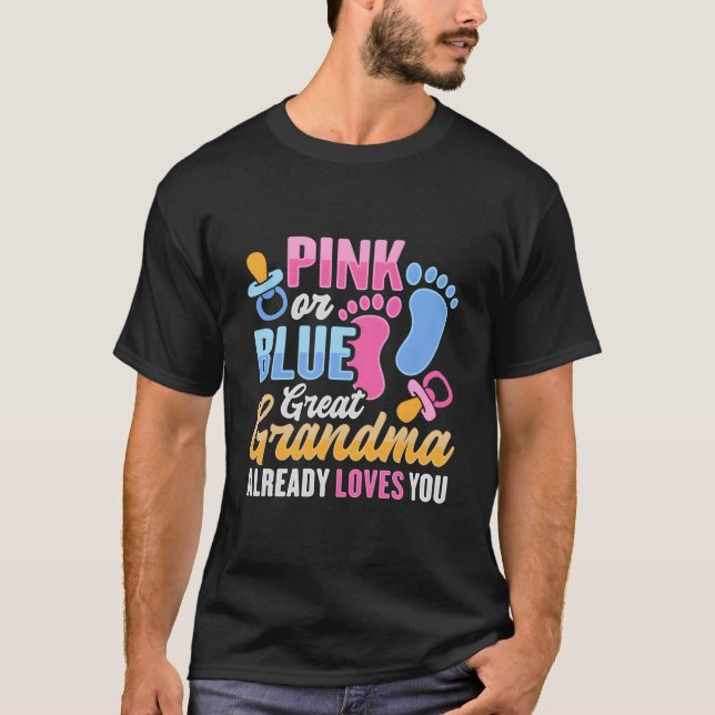 Gender Reveal For Great Grandma T Shirt (Framsida)