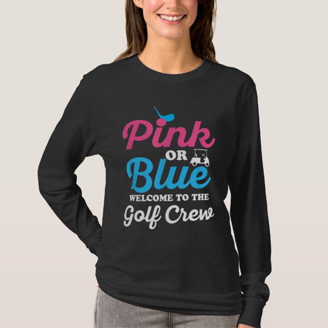 Gender Reveal Golf Design för en Golf-familj T Shirt (Framsida)