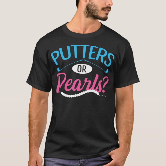 Gender Reveal Golf Design för en golfki i Golf-fam T Shirt (Framsida)