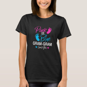 Gender Reveal Gram gram Baby Shower Grandma T Shirt