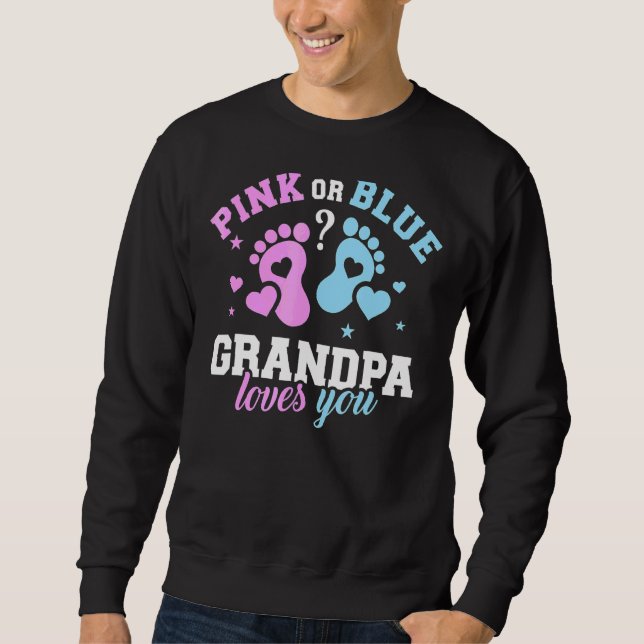 Gender Reveal Grandpa Fars dag Lång Ärmad Tröja (Framsida)