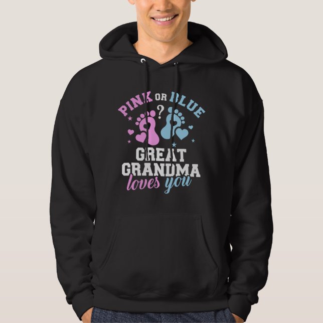 Gender reveal great grandma hoodie (Framsida)