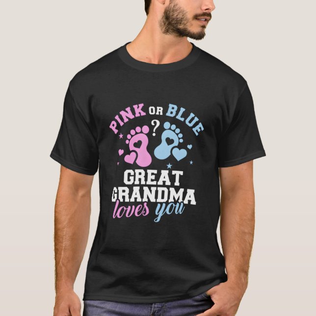 Gender Reveal Great Grandma T Shirt (Framsida)