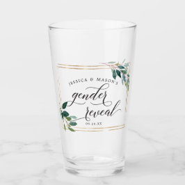 Gender Reveal Greenery Pint Glass Favor Gift Glaskopp