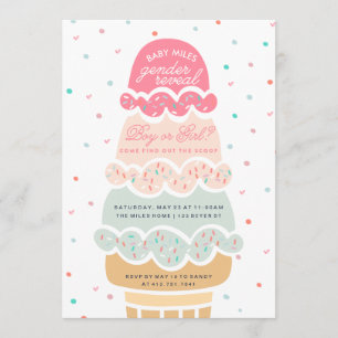 GENDER REVEAL - här är scoop glass party Inbjudningar