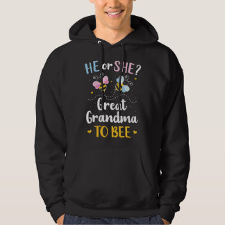 Gender reveal he or she great grandma matching bab hoodie