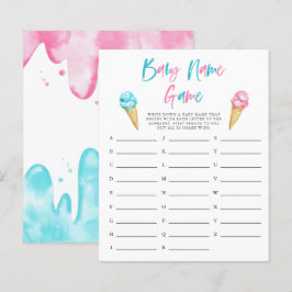Gender Reveal Ice Cream Baby Namn Shower Game