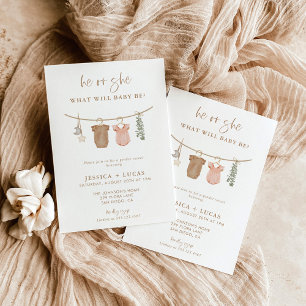 Gender Reveal Inbjudan Boho Neutralt Gender Reve