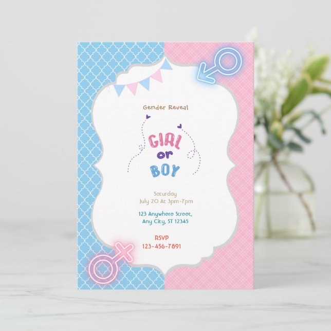 Gender Reveal Inbjudningar (Stående Fram)