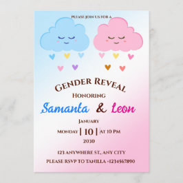 Gender Reveal Invitation Card Inbjudningar