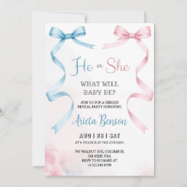gender reveal invitation card with pink Invitation Inbjudningar