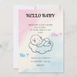 Gender reveal invitation  inbjudningar