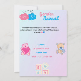 Gender reveal invitation  inbjudningar