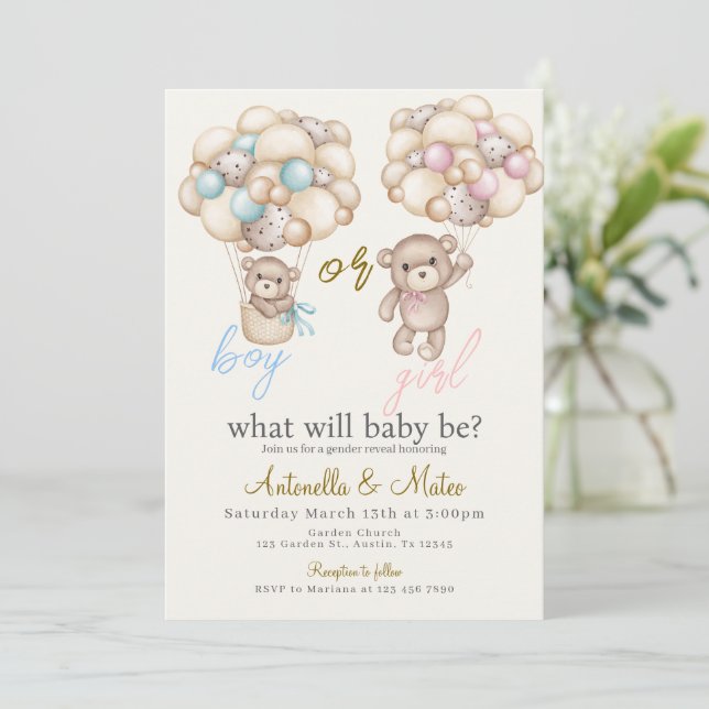 Gender Reveal Invitation Inbjudningar (Stående Fram)