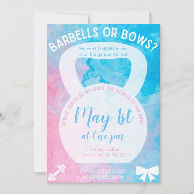 Gender Reveal Invitation Inbjudningar (Framsida)