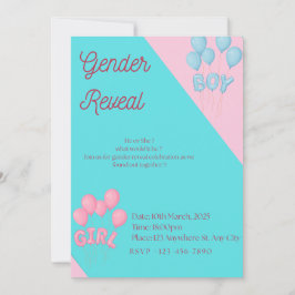 Gender reveal invitation  inbjudningar