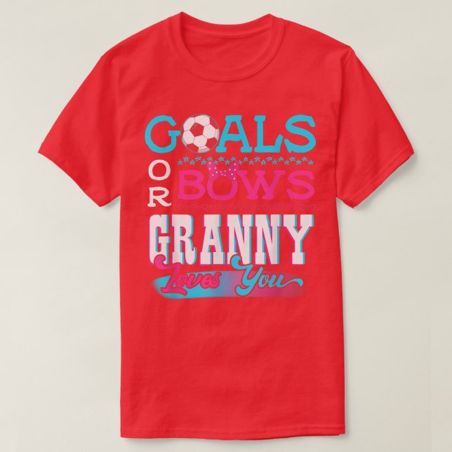 Gender reveal mål eller bog Granny Kärlek du välje T Shirt (Design framsida)