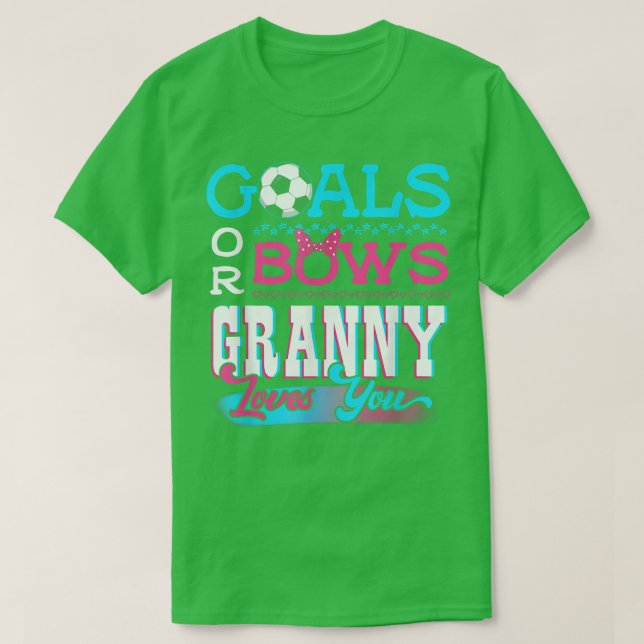 Gender reveal mål eller bog Granny Kärlek du välje T Shirt (Design framsida)
