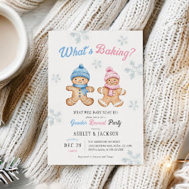 Gender Reveal med Baking Gingertea Party Inbjudningar