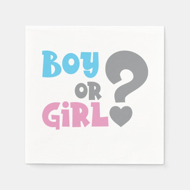 Gender Reveal med Boy eller Girl Pappersservett (Framsidan)