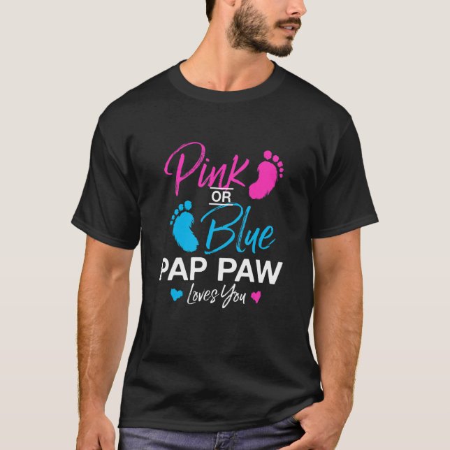 Gender Reveal Pap tass Baby Shower Grandpa 1 T Shirt (Framsida)