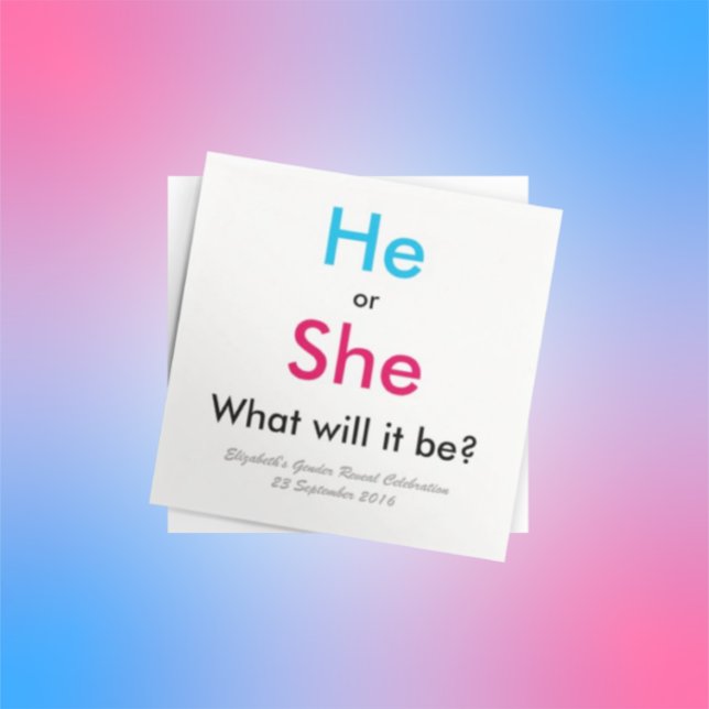 Gender Reveal Pappersservett (Skapare uppladdad)