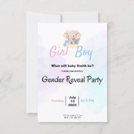 Gender Reveal Party & Baby Shower Invitation Inbjudningar