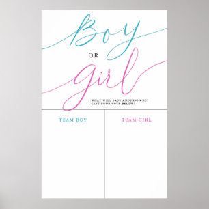 Gender Reveal Party Boy eller Girl Predence Sign Poster