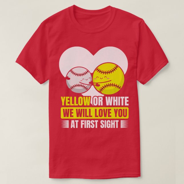 Gender Reveal Party design för baskiska och mjuka  T Shirt (Design framsida)