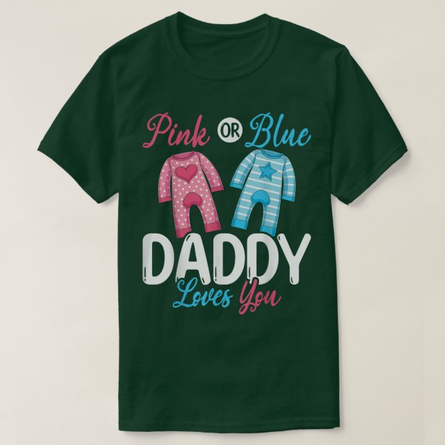Gender Reveal Party framtida Gender Pappa Baby Par T Shirt (Design framsida)