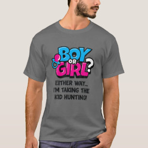 Gender Reveal Party Funny Hunting Älskare Kid Preg T Shirt