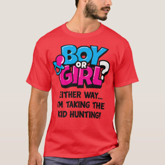Gender Reveal Party Funny Hunting Älskare Kid Preg T Shirt