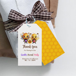 Gender Reveal Party Han eller hon Baby Bee Tack Presentetikett