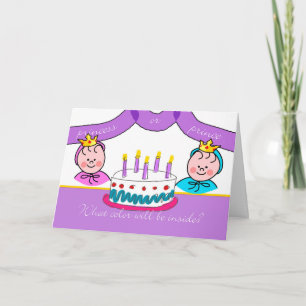 Gender Reveal Party-inbjudan, Royalty Kort