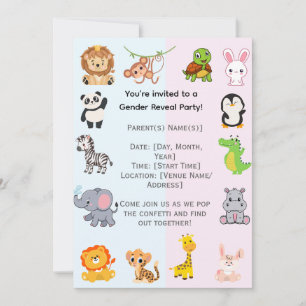 Gender Reveal Party Inbjudningar